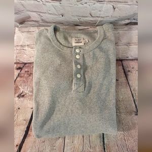 Flint and Tinder Mens Grey Henley Large